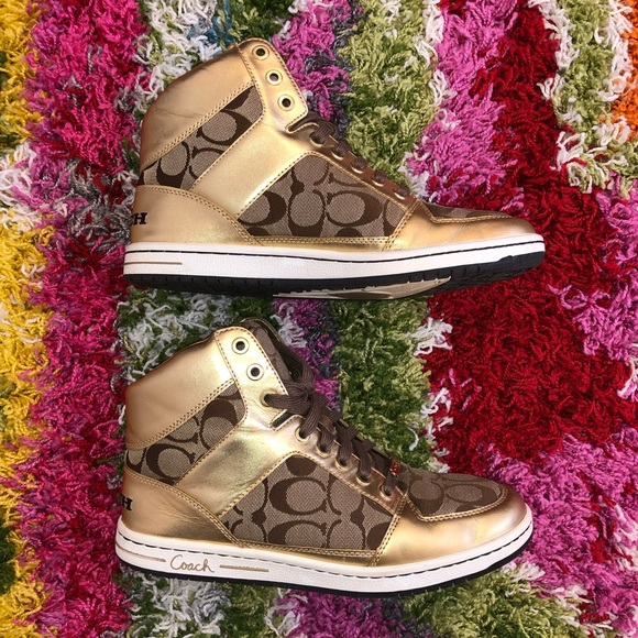 Coach Norra High-top sneakers, Gold 9 - Picture 10 of 13